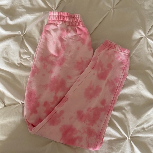 Missguided Pants - tie dye pink sweats